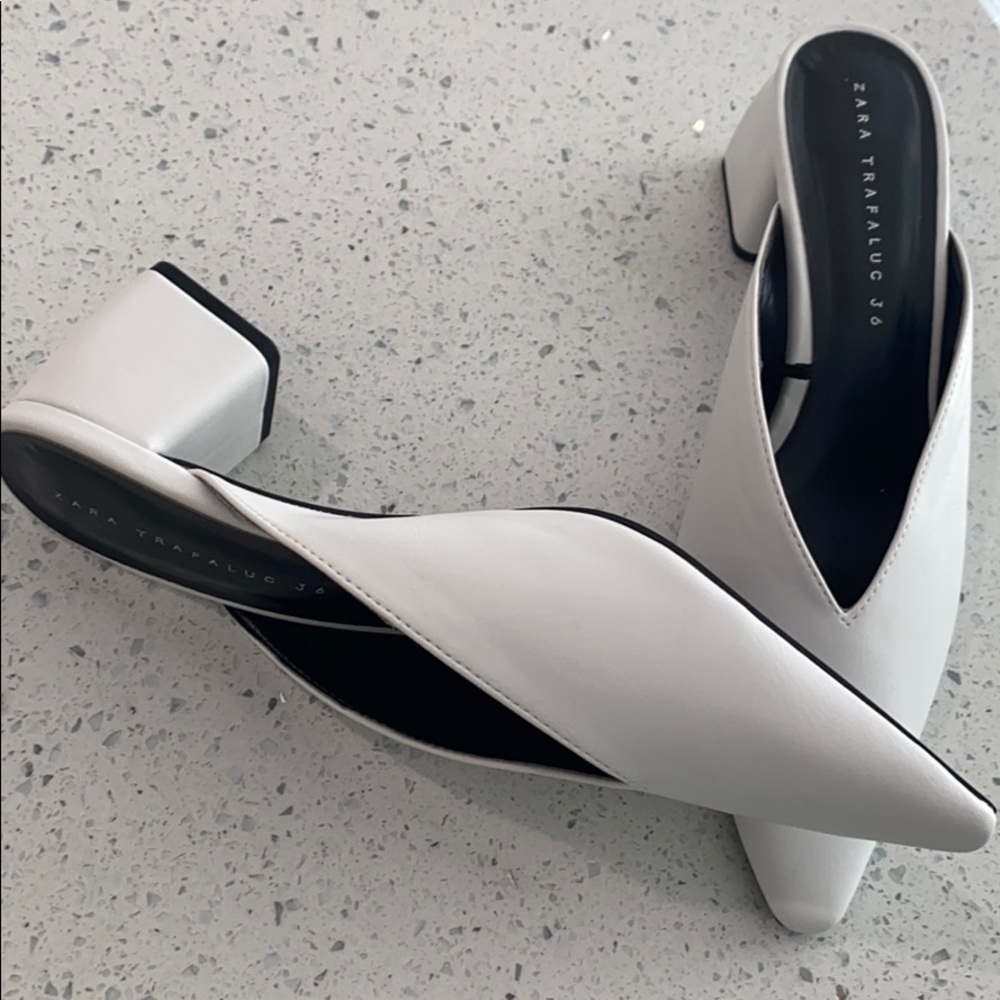 Zara white mules